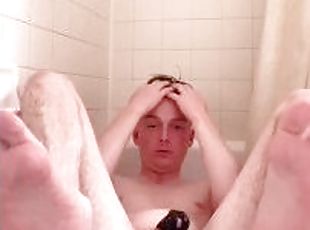 Bath time for sissy white boy