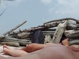 Pussy Dick flashing in Public beach Squirting and Cumshot with Intense Orgasm in Front of Everyone 2