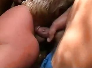Granny sucking cock more on the beach