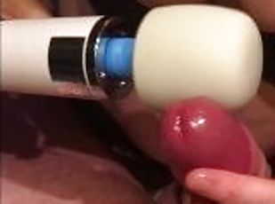 Milking Day - Magicwand tortured and ruined dick - precum dripping
