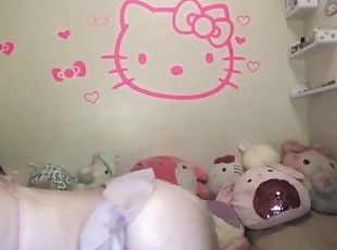 cat girl shows off tail and twerks