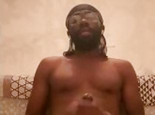 BBC jerking off with du rag while touching himself big dick