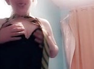 Naughty teen cock tease sexy lingerie