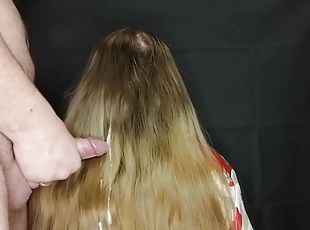 Thick And Long Hair Got A Mask Of Sperm!