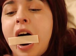 ...and then THIS HAPPENED! Busty little redhead Britney Swallows is brushing her teeth with semen. Plus 2 bonus clips: Chewing cum &amp_ a blindfol...