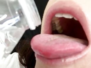 ASMR Sensually Drinking Water by Pretty MILF Mouth Close Up Fetish Jemma Luv