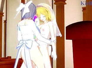 Ryona and Yumi have intense futanari sex in a church. - Senran Kagura Hentai