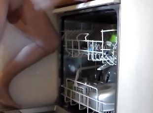 John is Peeing into the Dishwasher when it is Full