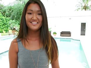 Asian Amy Parks getting fucked hard and receiving a huge cum fiesta load