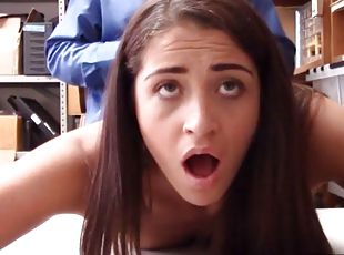 shoplifter young girl loses it to a hotness mall cop