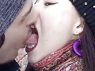 All Russian Girl Nastya Kissing With Her Tongue