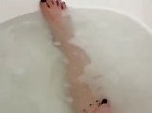 I play with my toes while taking a bath