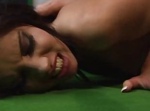 VERY HORNY BRITISH Scene-3_Spectacular brunette in lingerie fucked on top of the pool table
