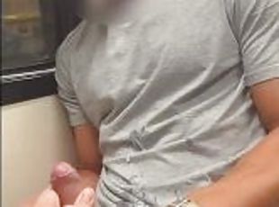 Teen boy gets jerked off by straight friend in the subway...