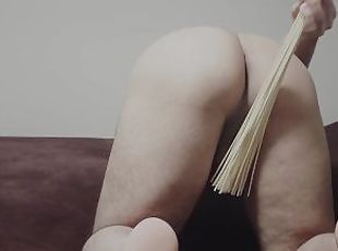 First Time Solo Spanking Session - Bare Handed Spanking - Sticks