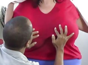 Interracial huge tits groped