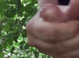 Quick Cum in the woods after getting horny and no hot mouth about.
