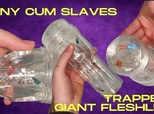 Macrophilia - tiny cum slaves trapped in giants fleshlight