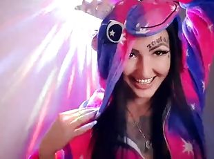 Dominatrix Nika in unicorn pajamas will tell and show you on her horn how you are going to jerk off today. Jerk off instruction