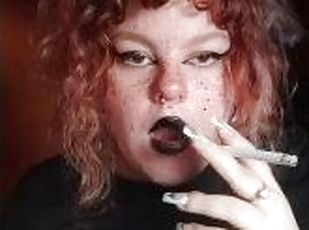 A goth slut smoking teaser