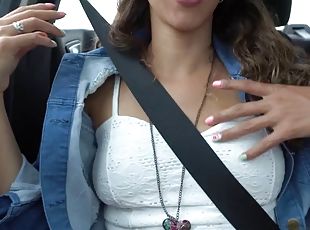 JOI in car cum on my tits