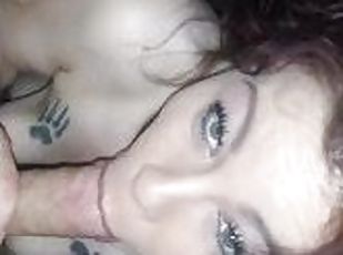 Here pretty eyed native sucking the hell out of my dick real good