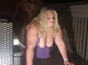 Hot Fuck On Balcony  BBW Makes BBC Cum On Her Ass While Neighbors Watch