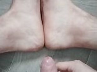 Uncut Teenage Boy Cums On His Feet