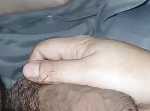 Stepmom squeezes her stepsons balls while his cock is hard